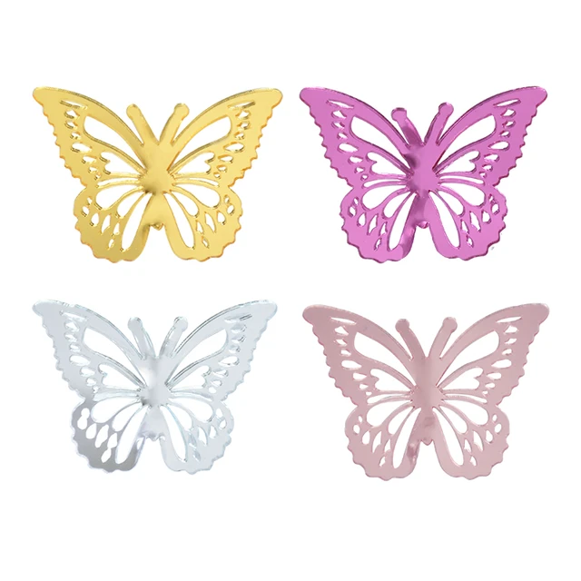 Compra online de 10 Pçs/set Roxo Rosa Acrílico Borboleta Decoração