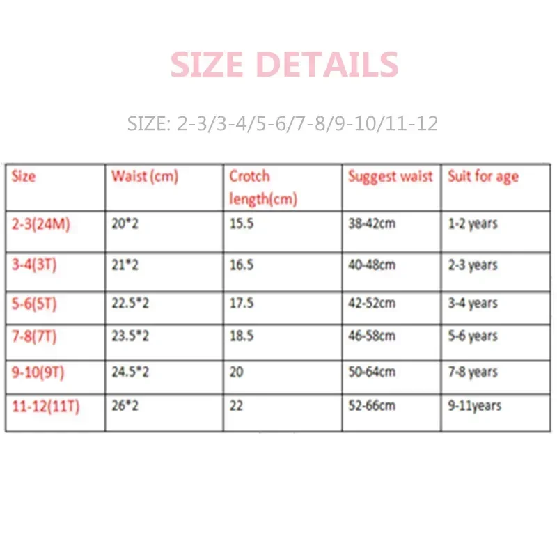 12pc/Lot Baby Girls Underwear Cotton Panties Kids Short Briefs Children Underpants 1-12years 2