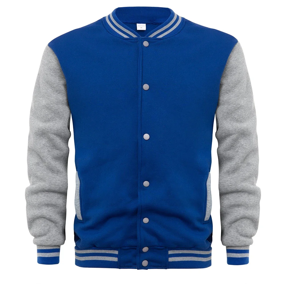 New Men's Sweater Spring Baseball Uniform Jacket Cardigan Coat Single-breasted Striped Collar Sports Casual Coat Street Clothes