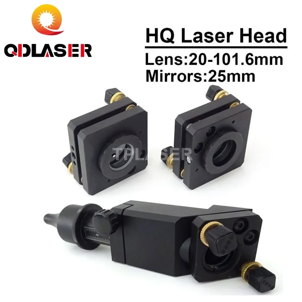 

Лазерная головка QDLASER CO2, черная линза 20-101,6 мм, зеркала 25 мм для лазерного гравировального и режущего станка Co2