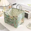 Pastoral Style Fabric Storage Basket Washable Stackable Underwear Debris Organizing Frame Foldable Sundries Storage Organizer 1
