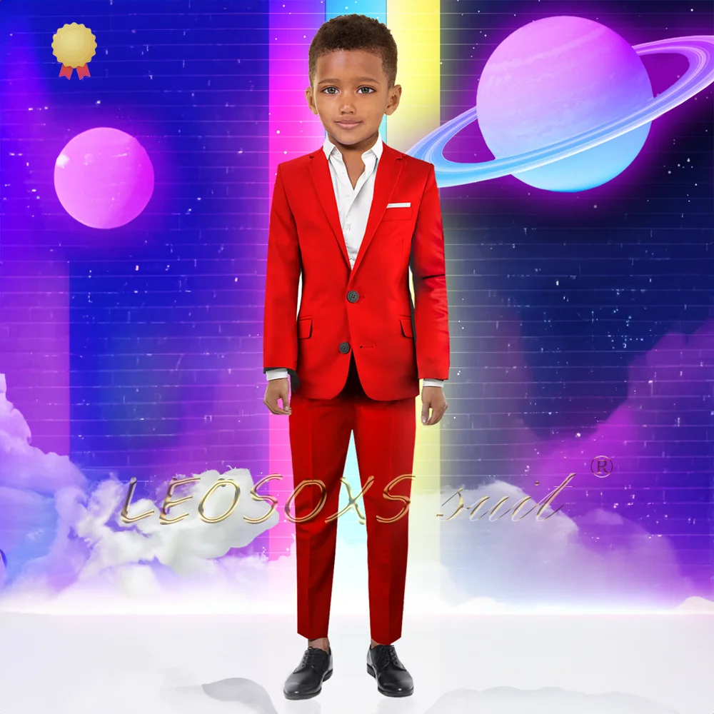 

Boys' 2-piece tuxedo set, customized children's suit for ages 3 to 16, elegant design suitable for parties and wedding events
