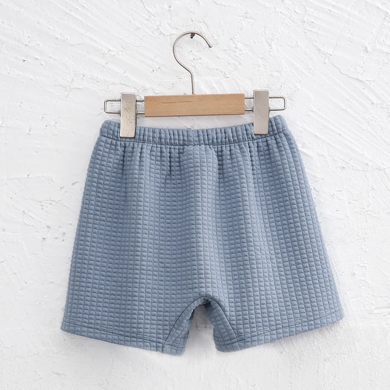 Organic Cotton Waffle Girls Shorts Summer New Children&rsquo;s Clothing Casual Loose Elastic Waist Lace-up Kids Shorts TZ108 boys shorts,kids denim shorts