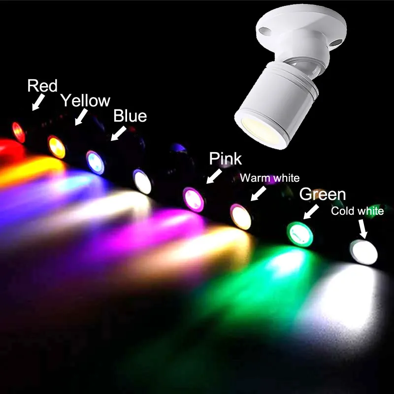 쇼케이스 캐비닛용 LED 스포트라이트, 윈도우 미니 사이즈, RGB 원격 제어 스포트라이트, 3W