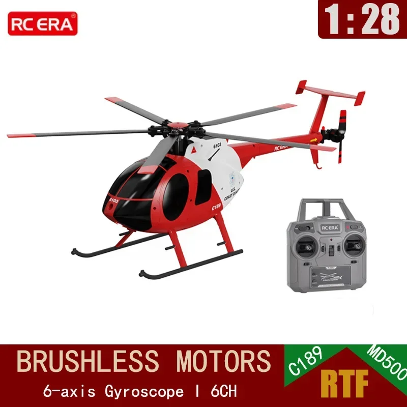 Simulazione 1:28 C189 Bird Rc Elicottero Giocattolo Rc Era Md500 Dual Brushless Simulazione Modello 6-Axis Gyro Model Dolls Boy Kids Gifts