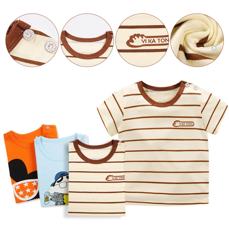 

Summer Baby T-Shirts Children Cartoon T-shirt Animal Printing Dinosaur Lion Boys T Shirt Girls Tops Tees Cartoon Kids Clothes