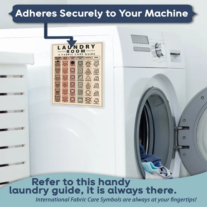Laundry Symbols Guide Magnet Laundry Magnets for Washing Machine Instructions