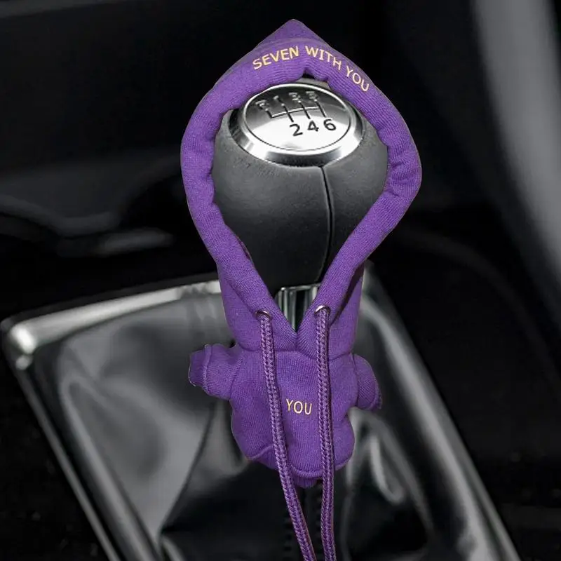 

Shifter Knob Cover Universal Handbrake Car Shift Knob Cover Fashion Hoodie Manual Gear Handle Lever Decore For Car Accessories