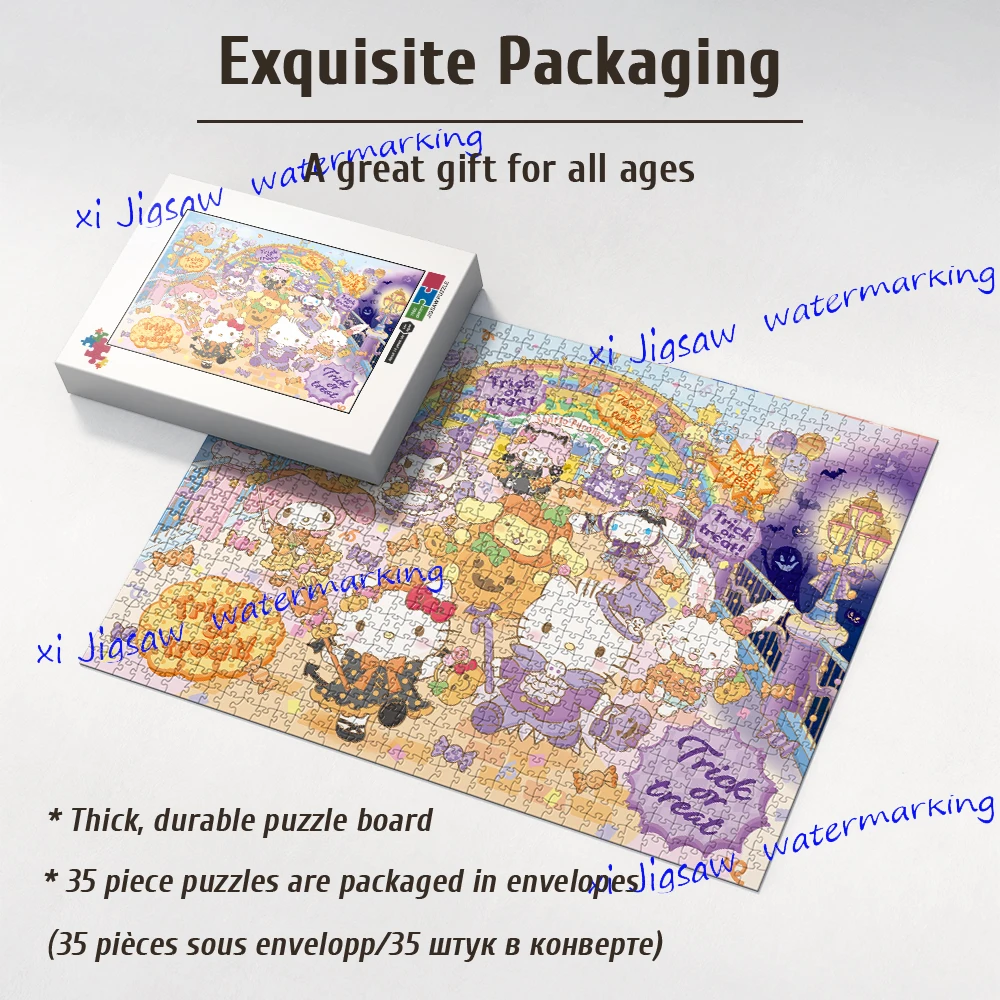 35/300/500/1000 Pieces  sanrio  hello kitty Jigsaw Puzzles Wooden One Piece Puzzles for Adults Children Educational Toys Gifts 4
