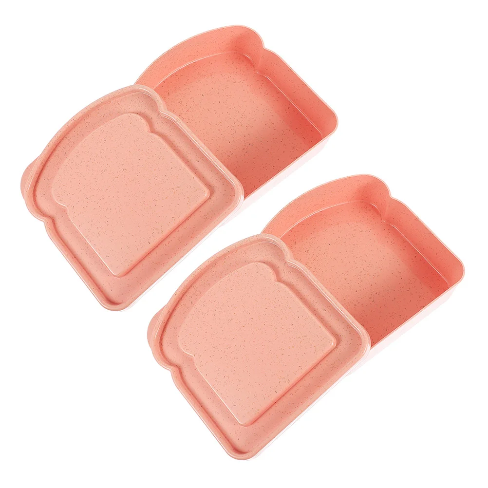 

2Pcs Toast Fresh-keeping Container Food Storage Sandwich Containers for Lunch Prep