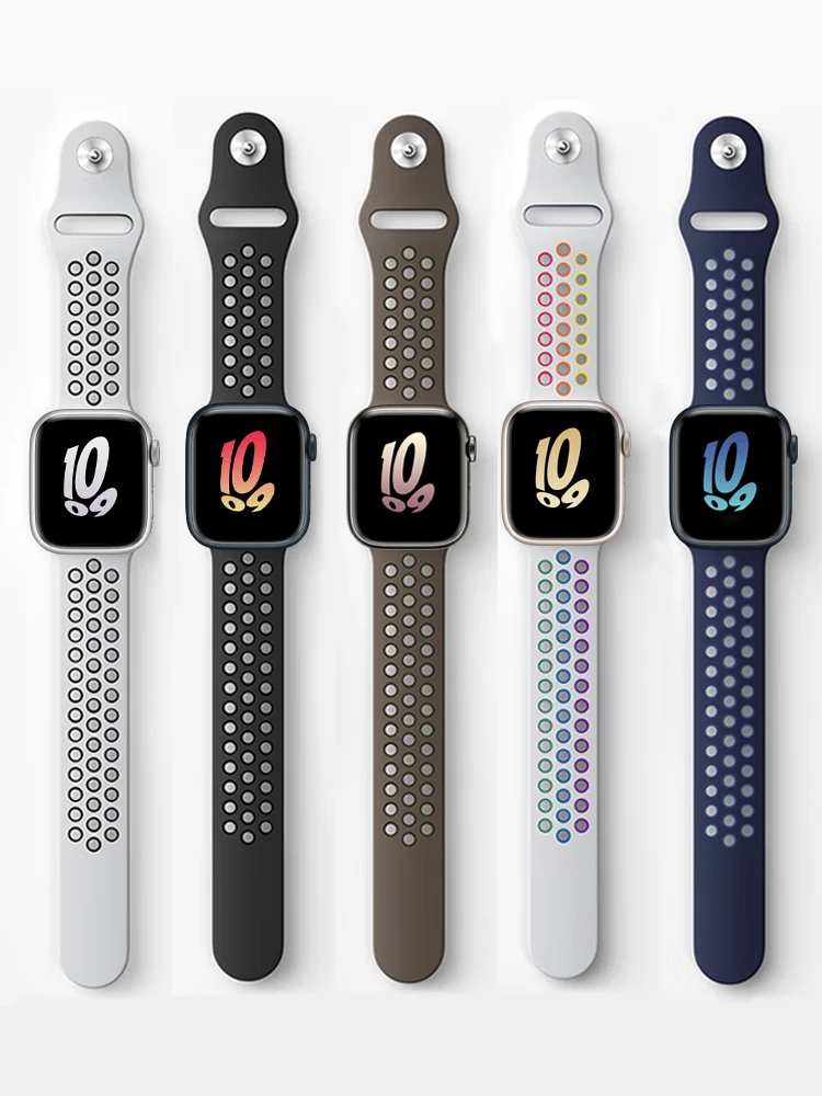 Silikonarmband für Apple Watch-Armbänder 46 mm 44 mm 45 mm 40 mm 41 mm 42 mm Sport-Correa-Armband iWatch-Serie 11 10 9 SE 8 7 6 5