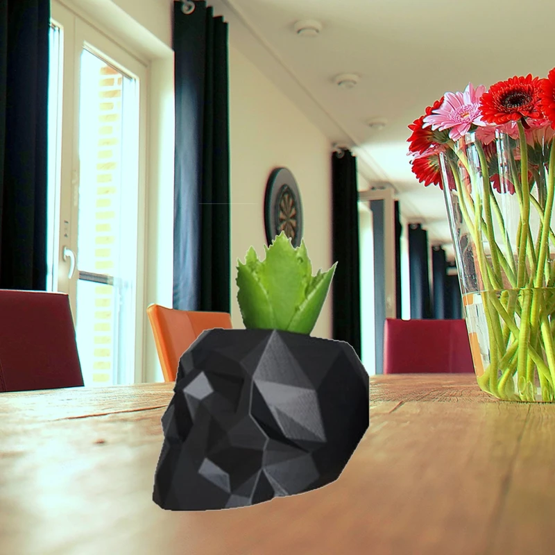Y4QE Skull Flowerpot Mold 3D Resin Epoxy Mould DIY Craft Soap Molds Home Decor