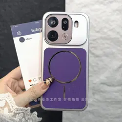 Magnetic Diamond Pattern Matte Shockproof Phone Case - Hard PC Shell Bumper - OPPO Find X9 (PURPLE)