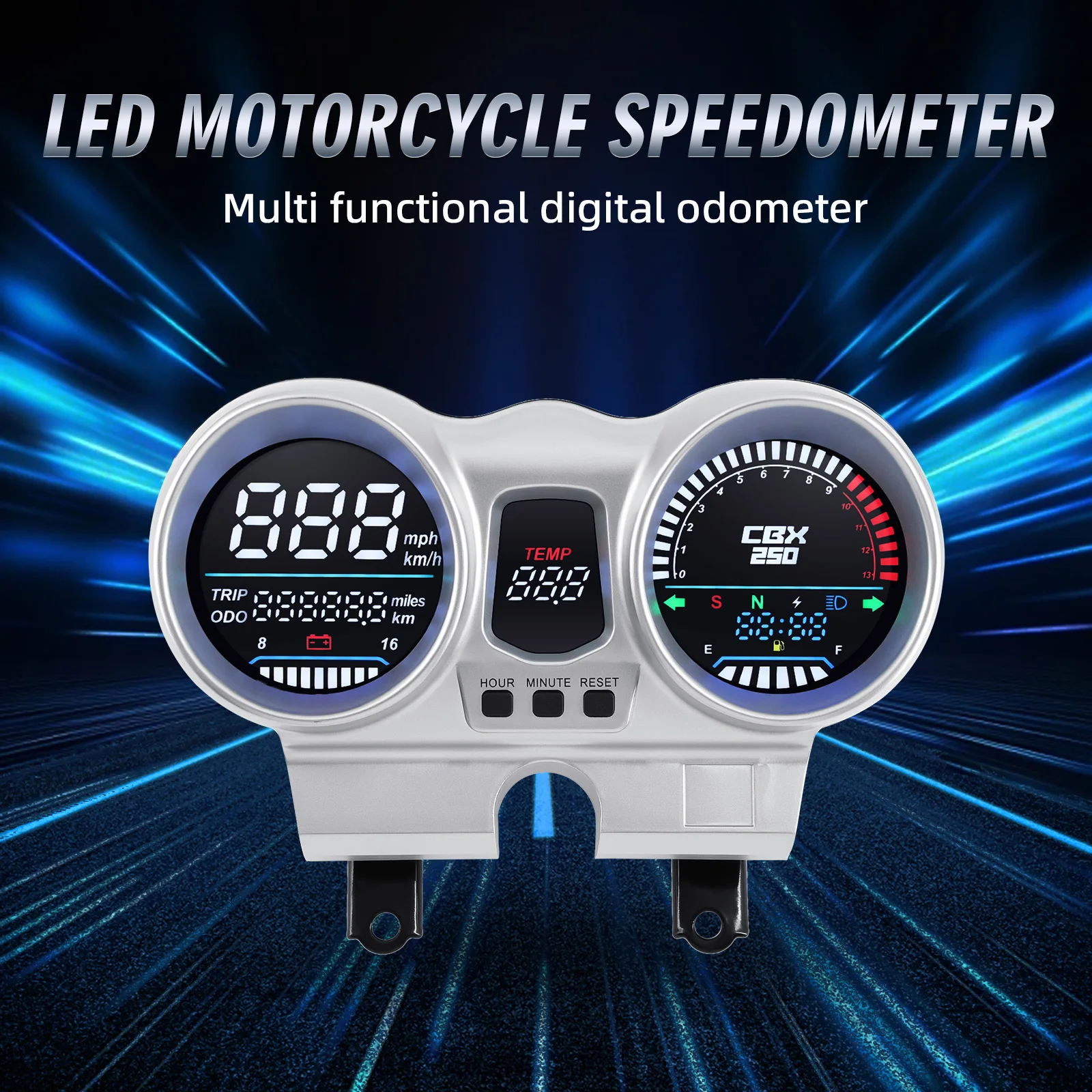 LED Dashboard Motorcycle Tachometer LCD Digital Speedometer OEM 37100-KPF-961 Fo