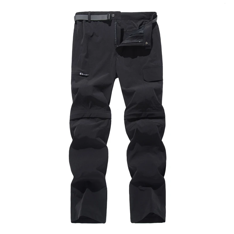 NUONEKO New Elastic Mens Hiking Pants Outdoor Sport Summer Quick Dry Waterproof Detachable Camping Trekking Climbing Cargo Pants