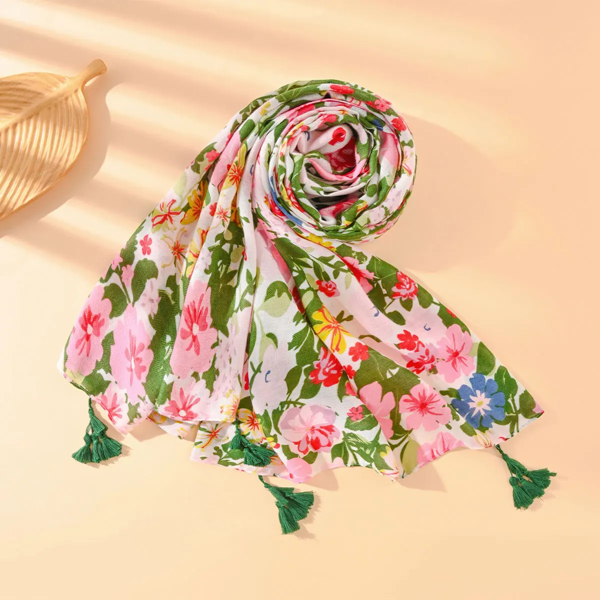 Floral Brand Scarf Luxury New Style Women Elegant Scarves multicolour Shawls Bandana Fashion Design Hawaiian Style Tassel Shawls