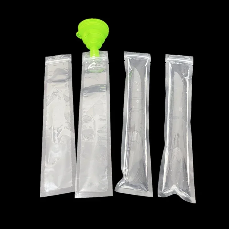 Sacchetti Per Ghiaccioli Fai Da Te Con Imbuto In Silicone | 100 Pezzi Da 12,7x5,1 Cm - Per Yogurt, Frullati E Succhi Di Frutta - 5