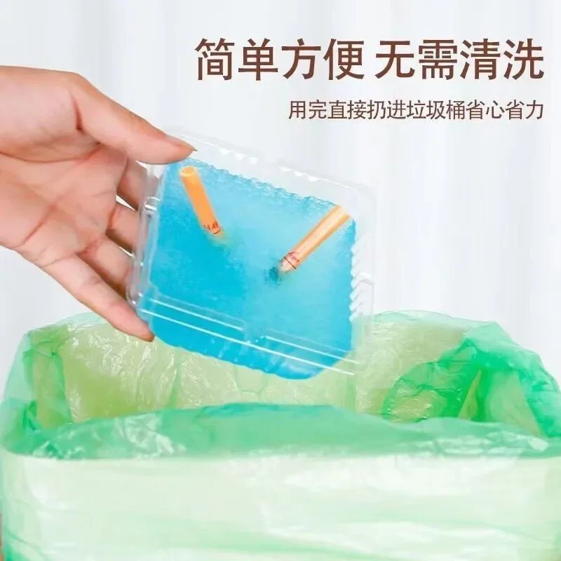 Portable ashtray silicone ashtray 10Pcs disposable smoke sand plastic ashtray household outdoor travel party portable fire-proof ashbox deodorize fragrance gel