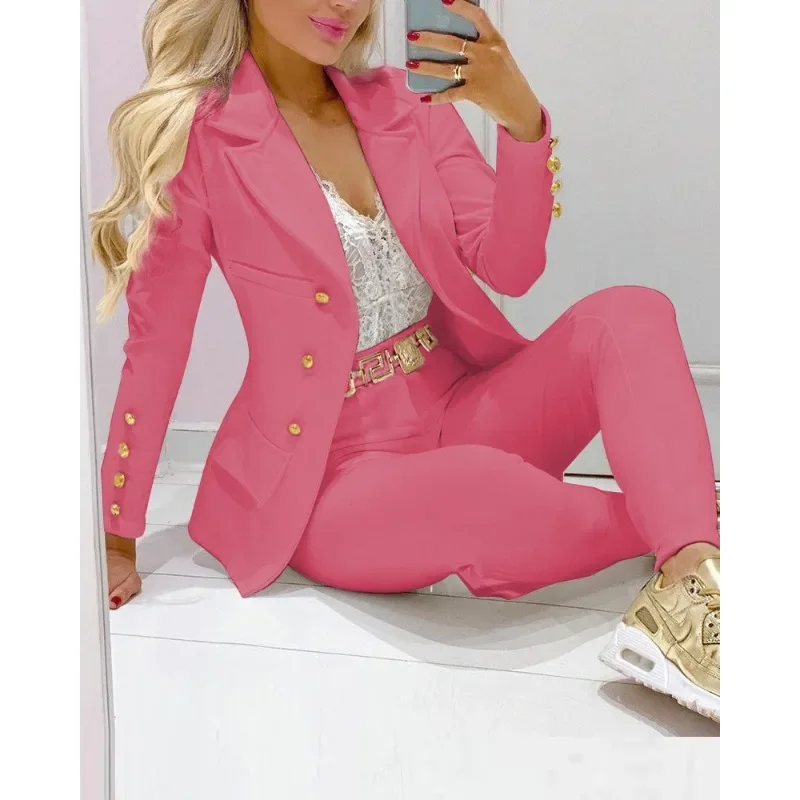 

Trousers Sets Two Piece Sets Outfits Blazers Outwear Y2K Casual Suit Coats High Waist Casual Pants Suit Women's Clothing Coat