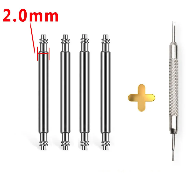 Durable Stainless Steel Watch Strap Spring Bars - 2mm & 2.3mm Diameter, 22mm & 26mm Length
