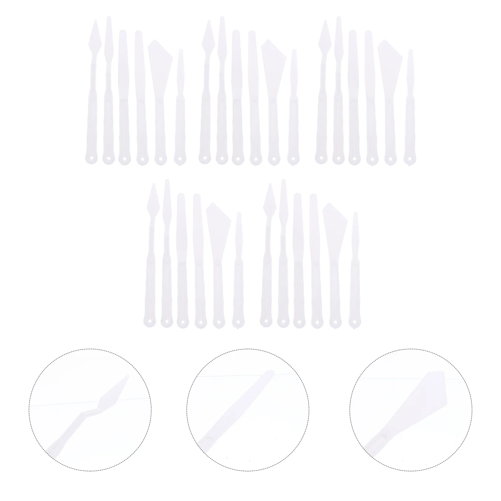 

30pcs Professional Oil Painting Scraper Long Handle Paint Spatula Painting Accessories
