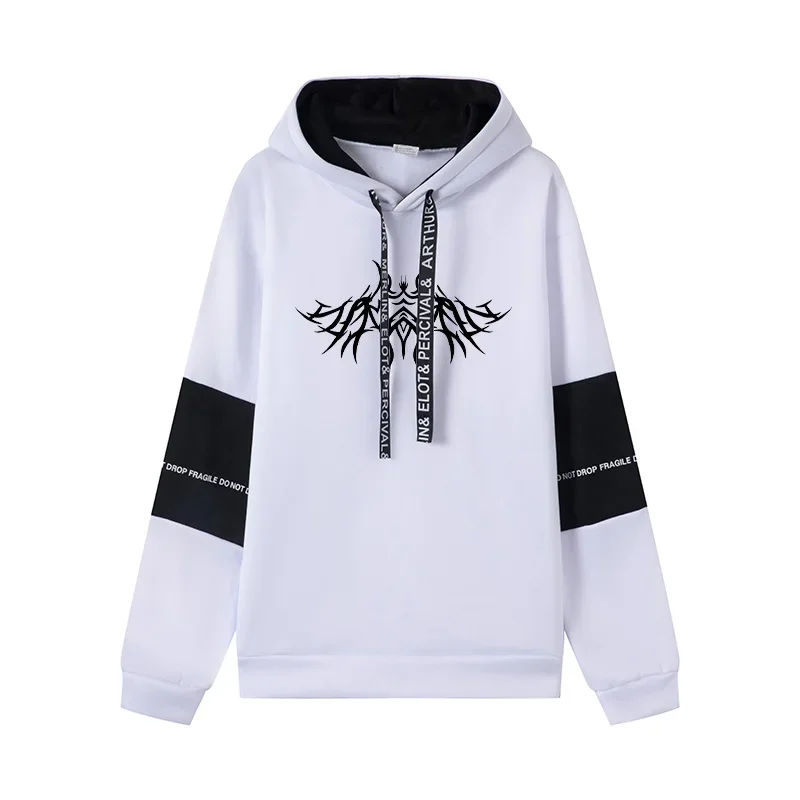 Men's Black White Hooded Sweatshirt and Sweatpants Tracksuit