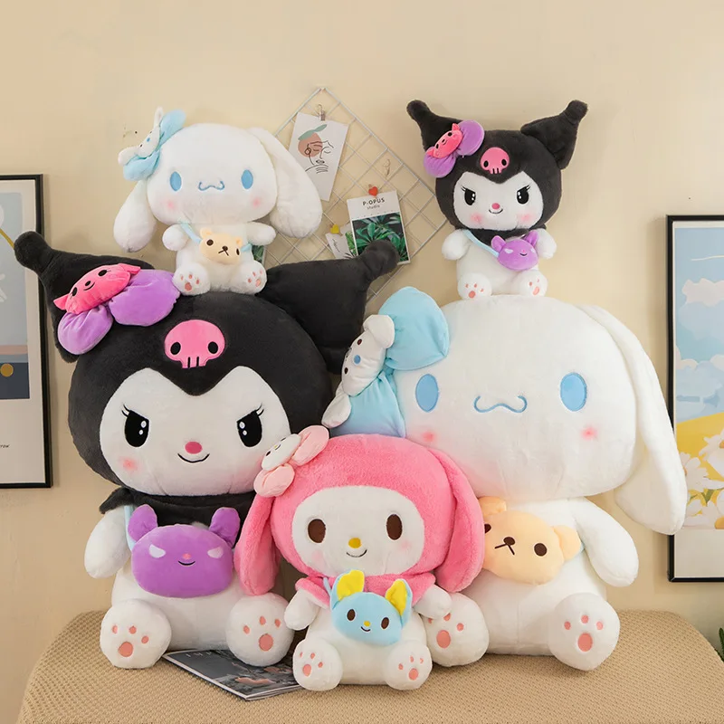 

New Fashion Lovely Sanrio Kuromi Melody Cinnamorol 40cm PP Cotton anime Plush Toy Doll Bedside Decoration Girlfriend Kid's Gitf