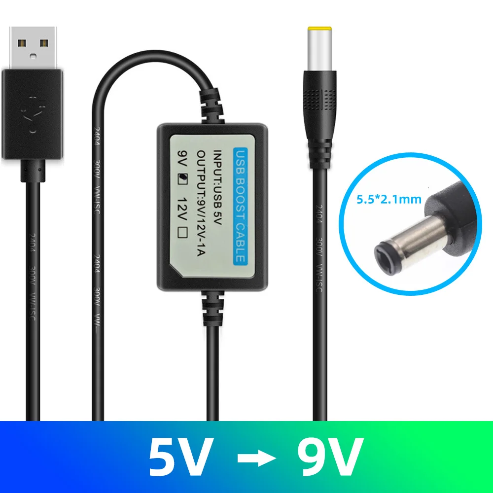 Câble d'alimentation de charge USB Step Up, convertisseur USB, fil  adaptateur, coordinateur ondulé Boost, DC 5V à DC 9V, 12V, 1A - AliExpress