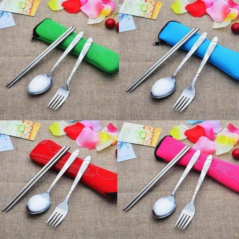 Compact Travel Tableware Bag - Portable Cutlery Case