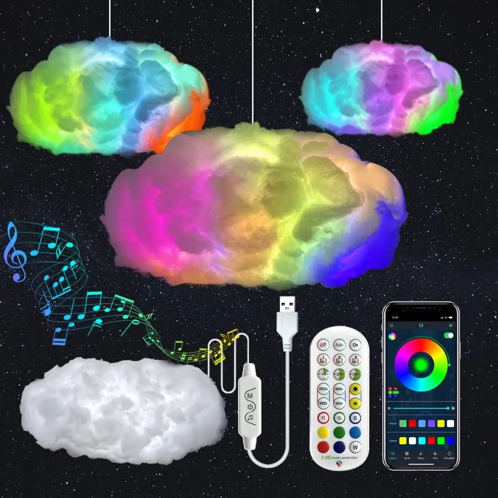 Lámpara LED 3D Decorativa de Nube RGB: Ilumina tu Mundo