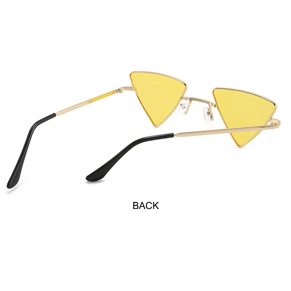 Neue kleine dreieckige Hippie-Sonnenbrille Metallrahmen getönte bunte Linse Sonnenbrille für Frauen Männer Punk Shades Party Brillen – Detail 8