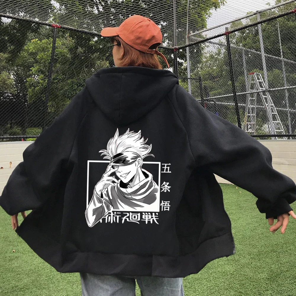 

Anime Jujutsu Kaisen Satoru Gojo Zipper Hoodie Y2K Harajuku Hip Hoppullovers Unisex Streetwear