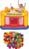 Intex Inflatable Jump-O-Lene Indoor Outdoor Bounce House Toddler Ball Bit Castle Play Set with 100 Small Plastic Balls for Kids 1
