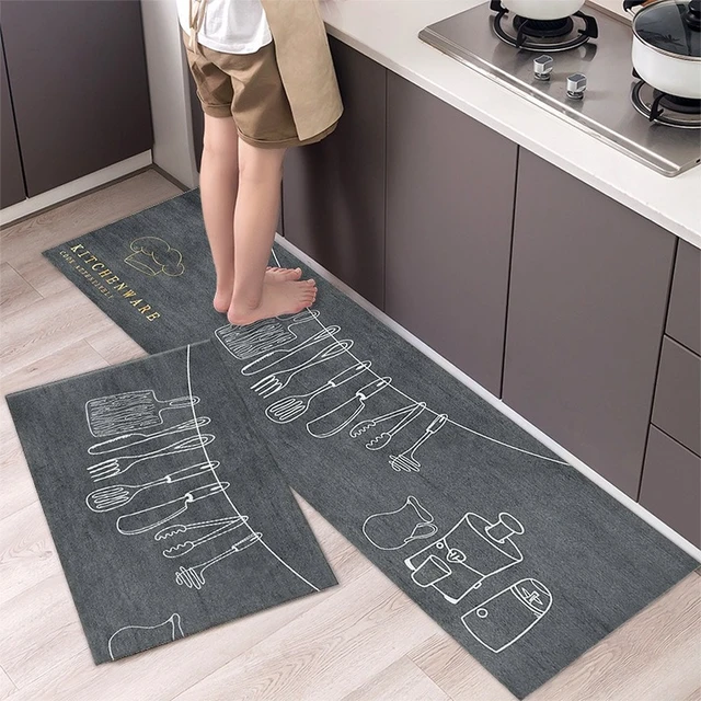 Juego de 3 alfombras de cocina antideslizantes para piso, alfombras de  cocina lavables, tapetes de cocina súper absorbentes para cocina, baño,  piso