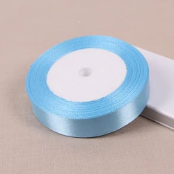 Luxurious Sky Blue Silk Satin Ribbon - 22 Meters for Crafting, Gift Wrapping, and Decorations (20mm sky blue)