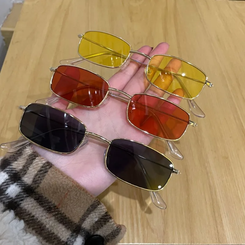 Vintage Small Frame Square Sunglasses – UV400, Polycarbonat, 50 Mm Breite, Für Damen & Herren, Hip-Hop Style