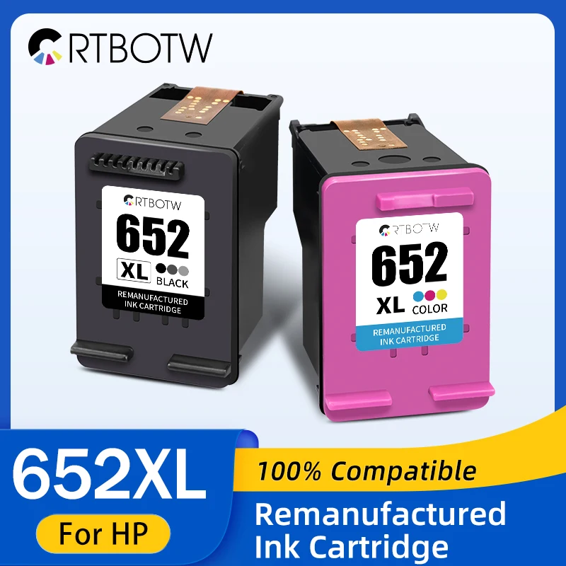 CRTBOTW 652XL خرطوشة حبر بديلة للطابعة HP 652 HP652 XL المتوافقة مع Deskjet