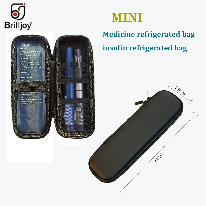 Brilljoy Portable Insulin Cooler Pen Case Insulated Diabetic Insulin Travel Drug Case Freezer Box Bolsa Termica ice Bags Mini mini portable pill storage organizer creative 4 grid compartment travel for tablets vitamin container plastic box drug storage