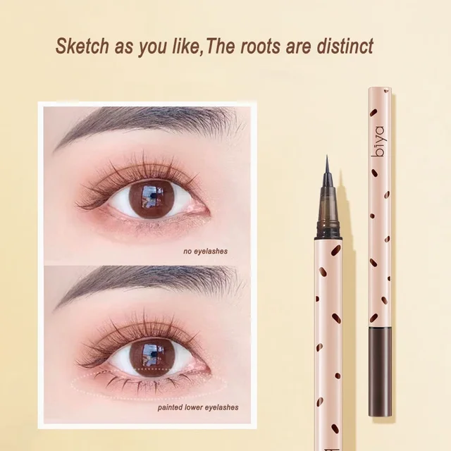 Ultra-fine Eyelash Pen Liquid Eyeliner Eyeshadow Stick Lying Silkworm Pencil Brown Grey Lasting Waterproof Cosmetic Makeup Tools