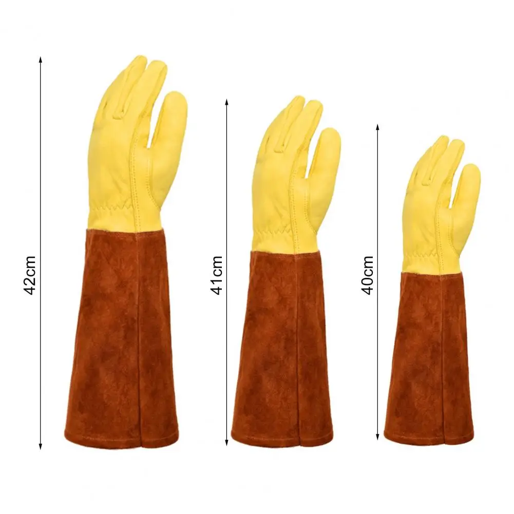 Long Rose Pruning Garden Gloves Anti-scratch Faux Leather Protective Gloves Fruit picking Shrub Pruning Trimming Hand Protector images - 6