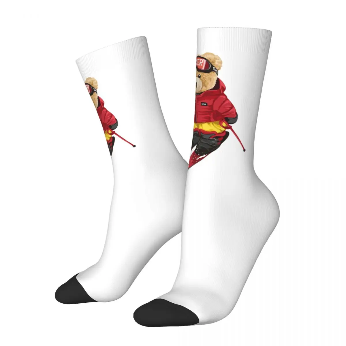 носки унисекс kiss band anji john велосипедные счастливые носки с 3d принтом сумасшедшие носки в уличном стиле Носки Teddy Bear унисекс, походные счастливые носки с 3D принтом, сумасшедшие носки в уличном стиле