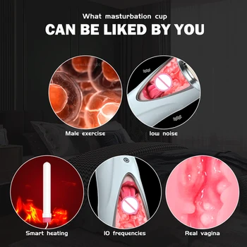 Male Masturbator Cup Realistic Tongue and Mouth Vagina Blowjob Sex Pocket Pussy Blowjob Stroker Vibrating Machines Toy for Men18 2