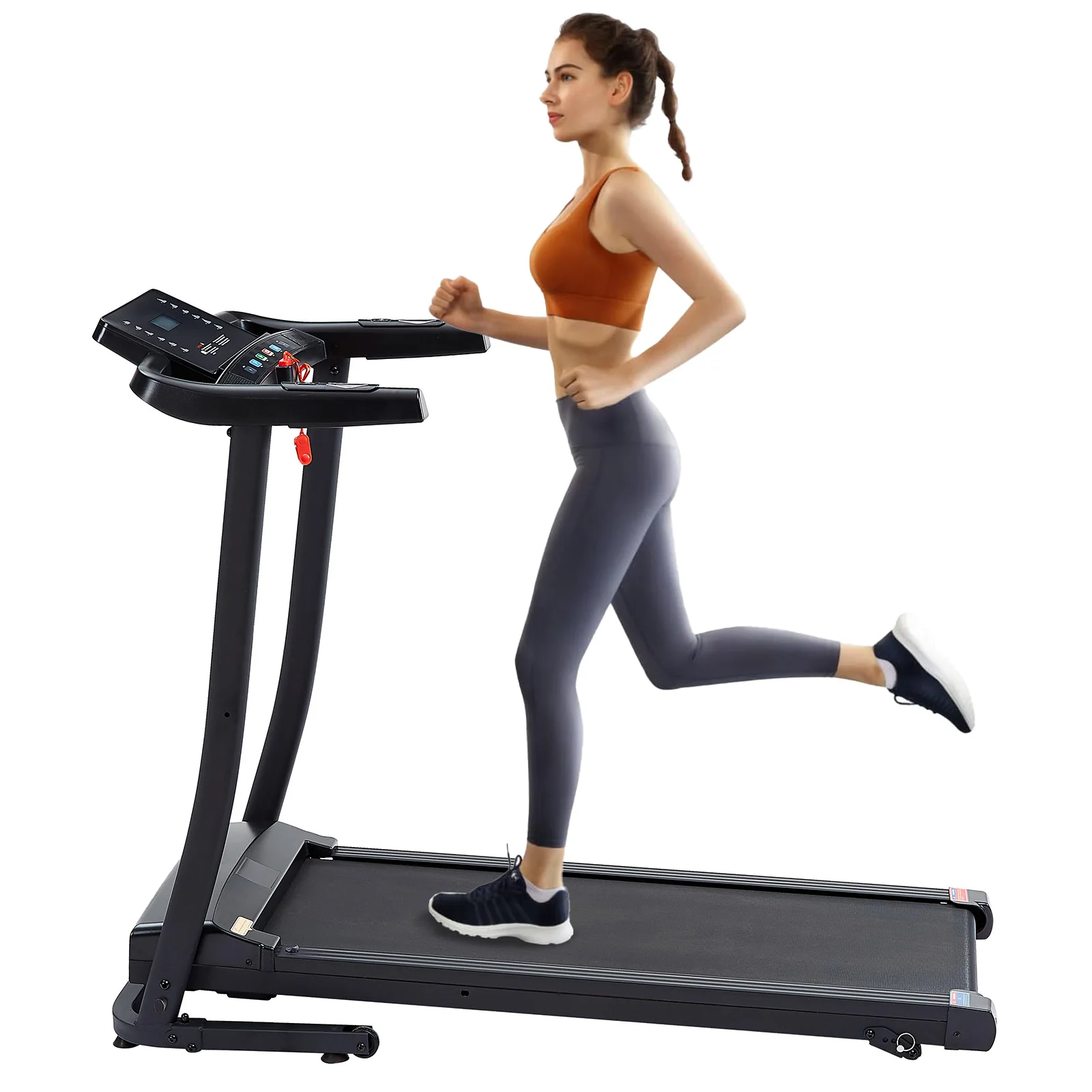 

Treadmill - 2.5 HP folding treadmill, easy to move, with 3-speed incline adjustment and 12 preset programs, 3 countdown modes, h