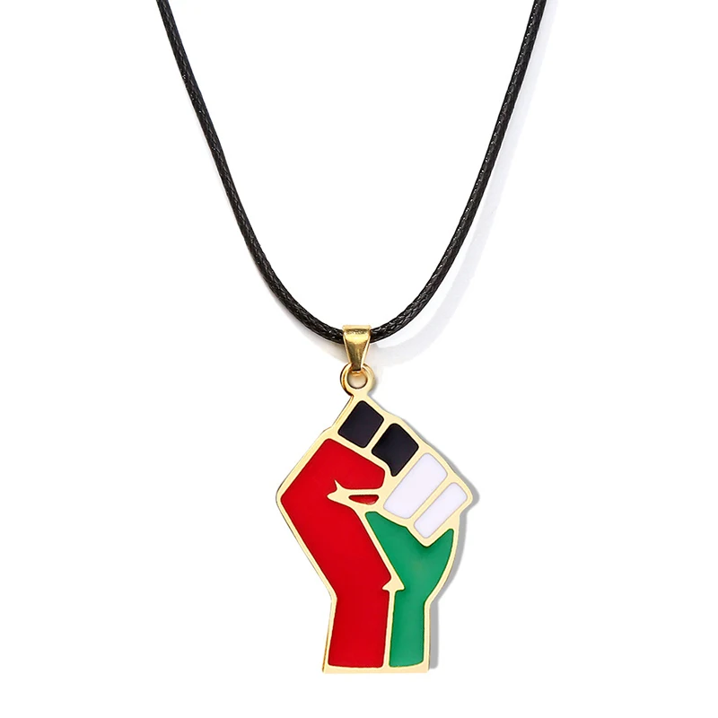 

African Symbol Pendant Necklaces Gold Color Jewelry For Women Girls Africa Cultural Chain