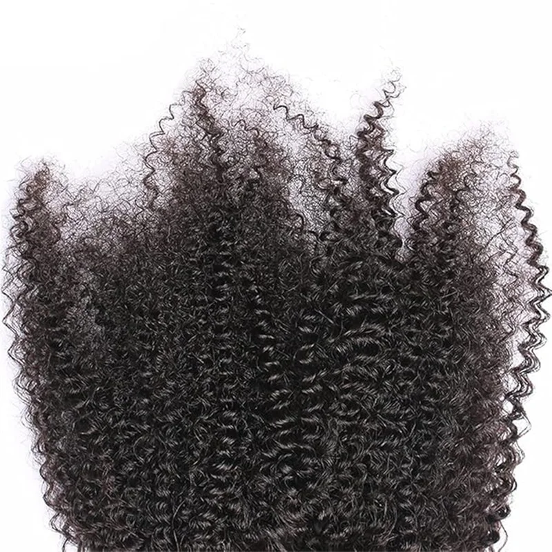 Afro Kinky Curly Lace Closure Human Hair 4x4 Lace Closure Free Part Transparent Baby Hair Brazilian Remy Extension