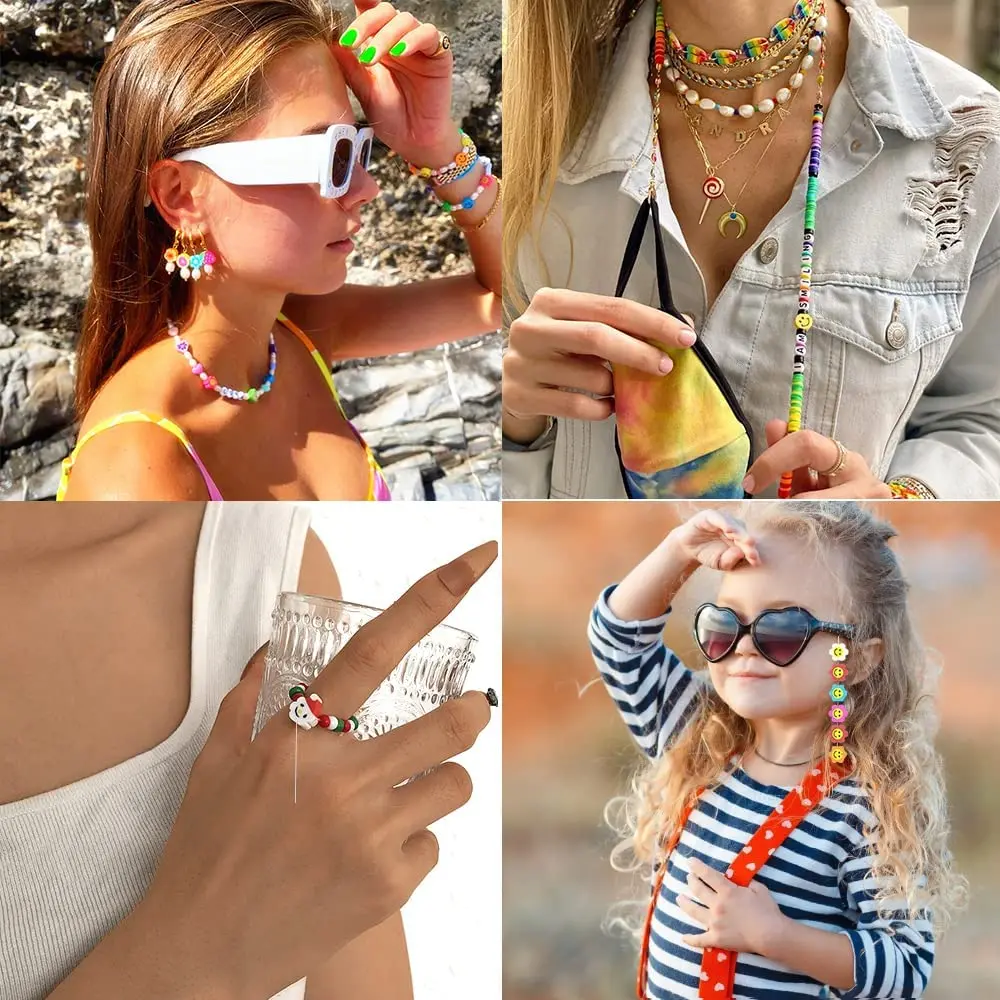 45 styl míchat polymerní hlína akryl šperků vytváření soupravy měkké hrnčířské spacer ​beads pro děti holčičky náramek řetízek DIY soupravy nastaví