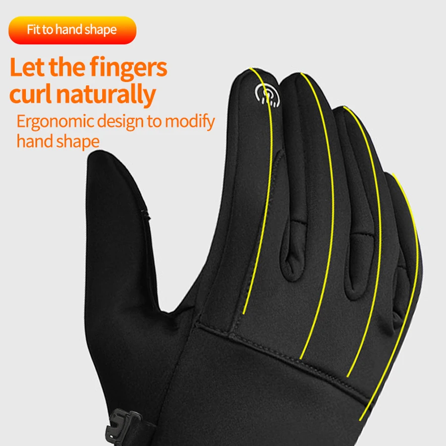 1 Pair Outdoor Motorcycle Gloves Winter Insulation Waterproof Warm Gloves Lightweight Running Winter Touch Screen Bicycle Gloves