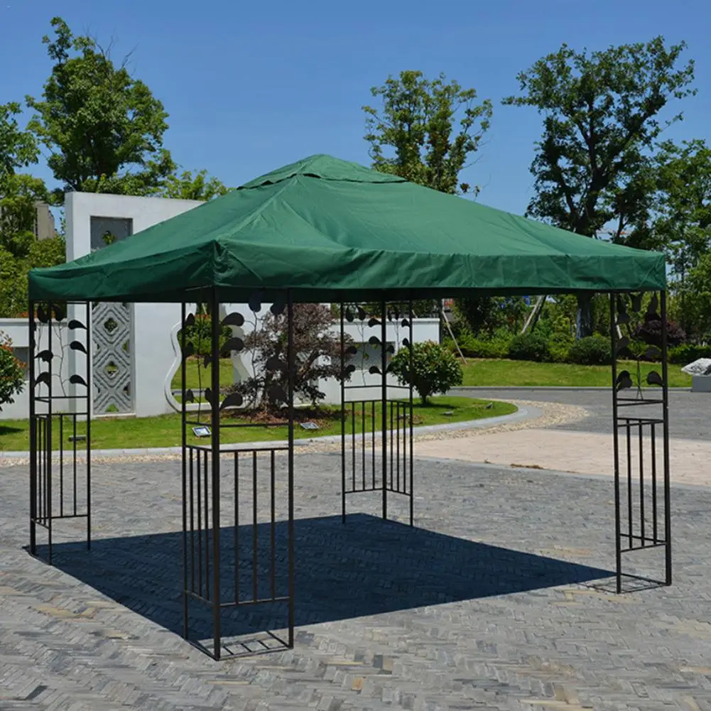 3x3m 300D Polyester Cloth Outdoor Replacement Canopy Top Double Tier Gazebo Roof Cover Garden BBQ Gazebo Top Replacement Cover