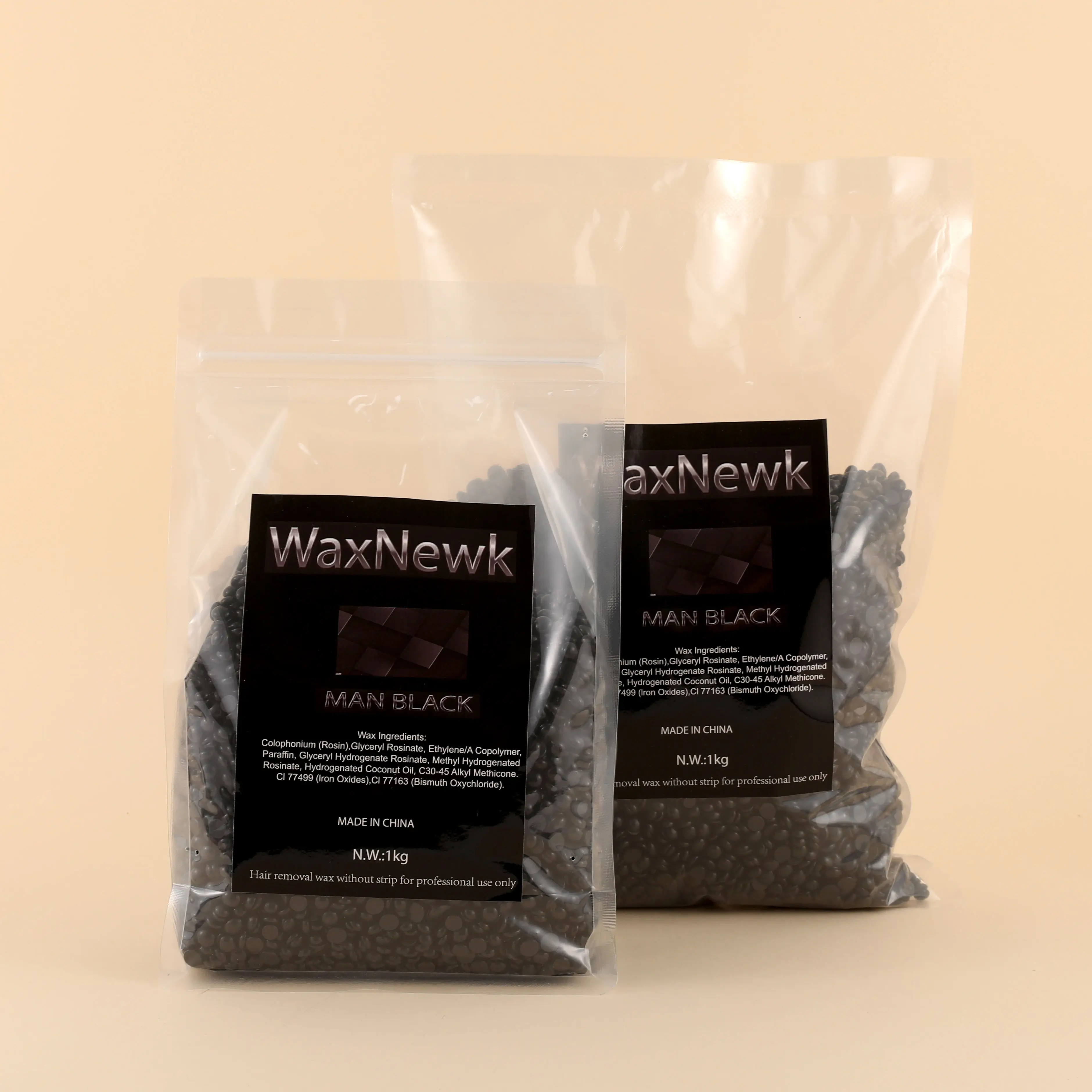 WaxNewK man black wax 1kg waxing depilatory face body thick coarse painless hair removal dry fast depilatory wax beans