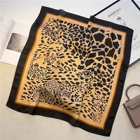 Luxury Brand Leopard Print Square Scarf Women's Imitation Silk Scarf Casual Versatile Decoration Small Neck Scarf 70CMx70CM 4